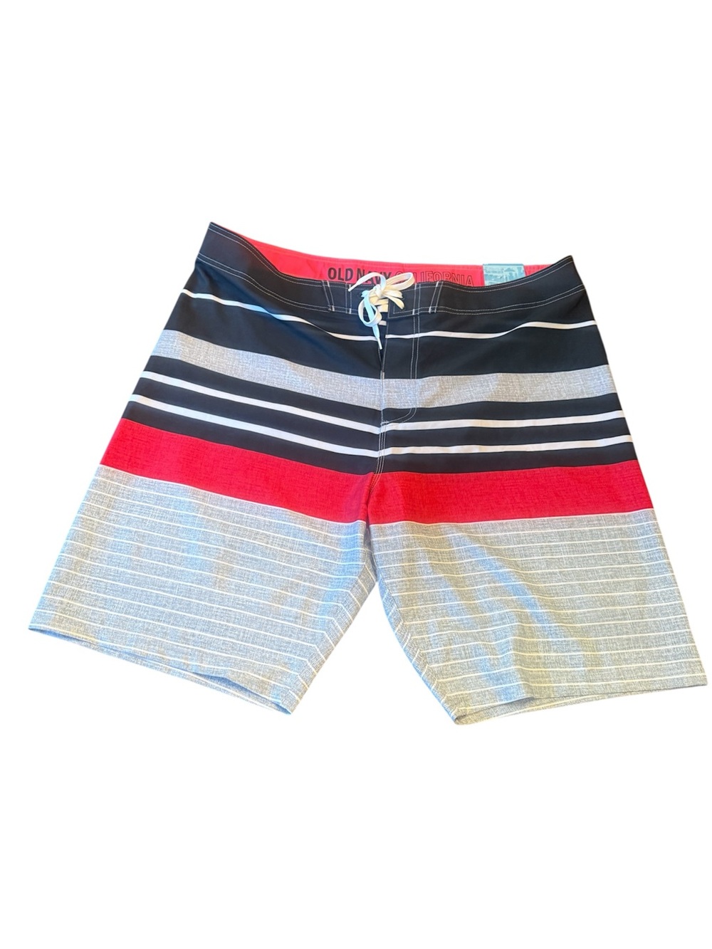 Old Navy Navy and Red Striped Board Shorts NWT